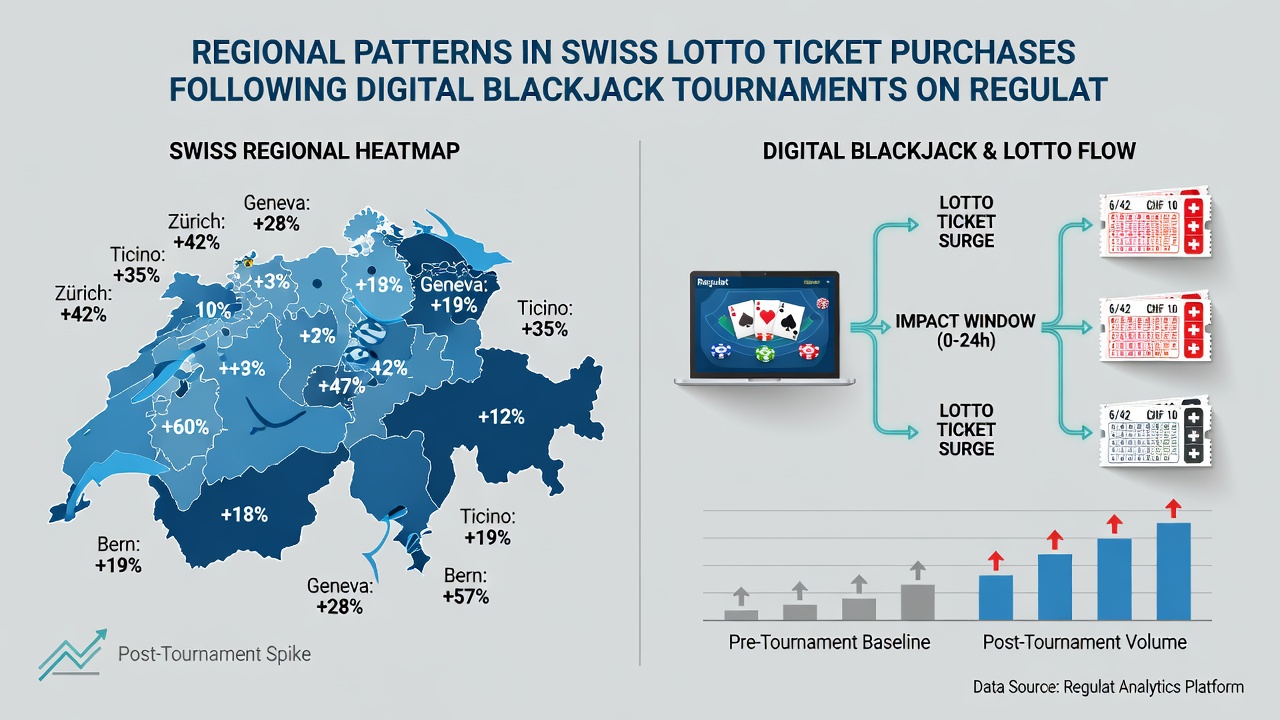 Graph illustrating lotto purchase spikes in Swiss regions after digital blackjack tournaments in 2026